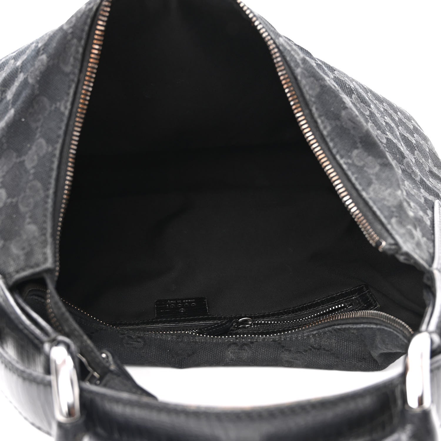 Gucci Monogram Medium Horsebit Chain Hobo Black 5 of 10