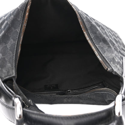 Gucci Monogram Medium Horsebit Chain Hobo Black 5 of 10
