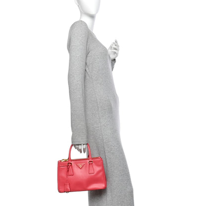 Prada Saffiano Mini Galleria Double Zip Tote Peonia 2 of 10