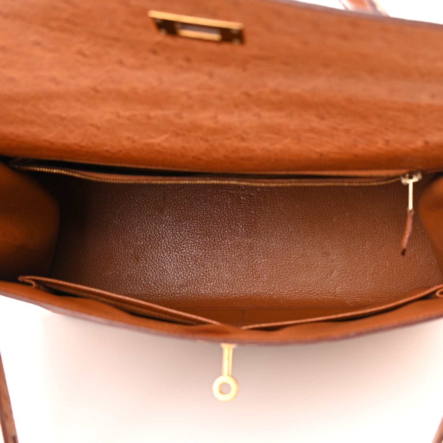Hermes Ostrich Kelly Sellier 32 Gold 5 of 18