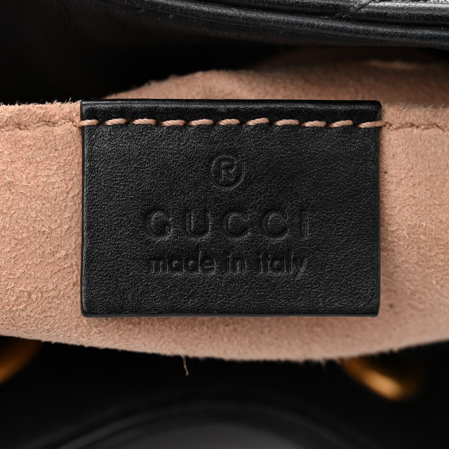 Gucci Calfskin Matelasse Sylvie Web GG Marmont Bucket Bag Black 5 of 15