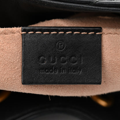 Gucci Calfskin Matelasse Sylvie Web GG Marmont Bucket Bag Black 5 of 15