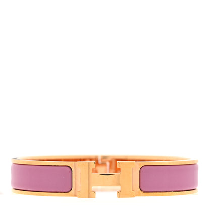 Hermes Enamel Narrow Clic Clac H Bracelet GM Rose Delirium 1 of 5