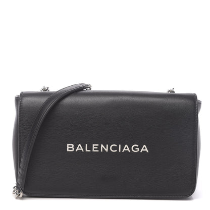Balenciaga Pebbled Calfskin Everyday Chain Wallet Black 1 of 10