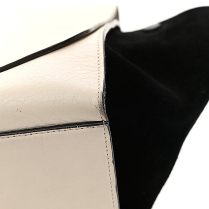 Celine Calfskin Suede Whipsnake Medium Trapeze Black White 9 of 13
