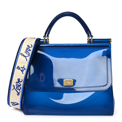 Dolce & Gabbana DOLCE &amp; GABBANA Rubber Semi Transparent Miss Sicily Satchel Blue 1 of 7