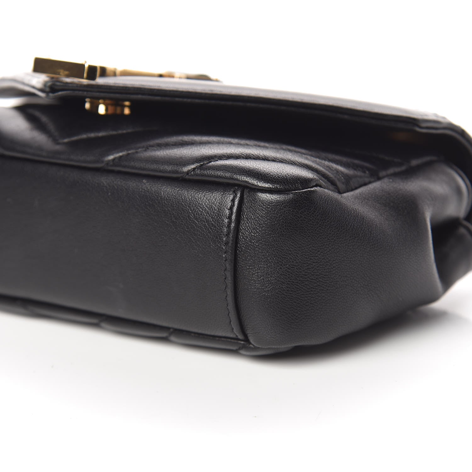 Saint Laurent Calfskin Matelasse Chevron Classic Monogram Baby Chain Bag Black 6 of 10