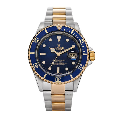 Rolex Stainless Steel 18K Yellow Gold 40mm Submariner Date Watch Royal Blue 16613 1 of 4