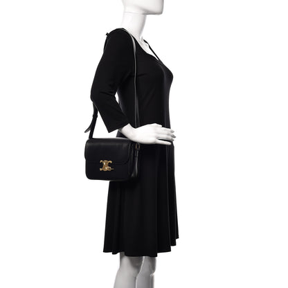 Celine Shiny Calfskin Medium Triomphe Black 2 of 14