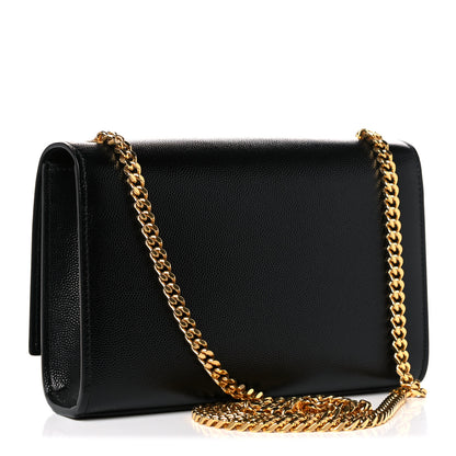 Saint Laurent Grain De Poudre Small Monogram Kate Satchel Black 3 of 10