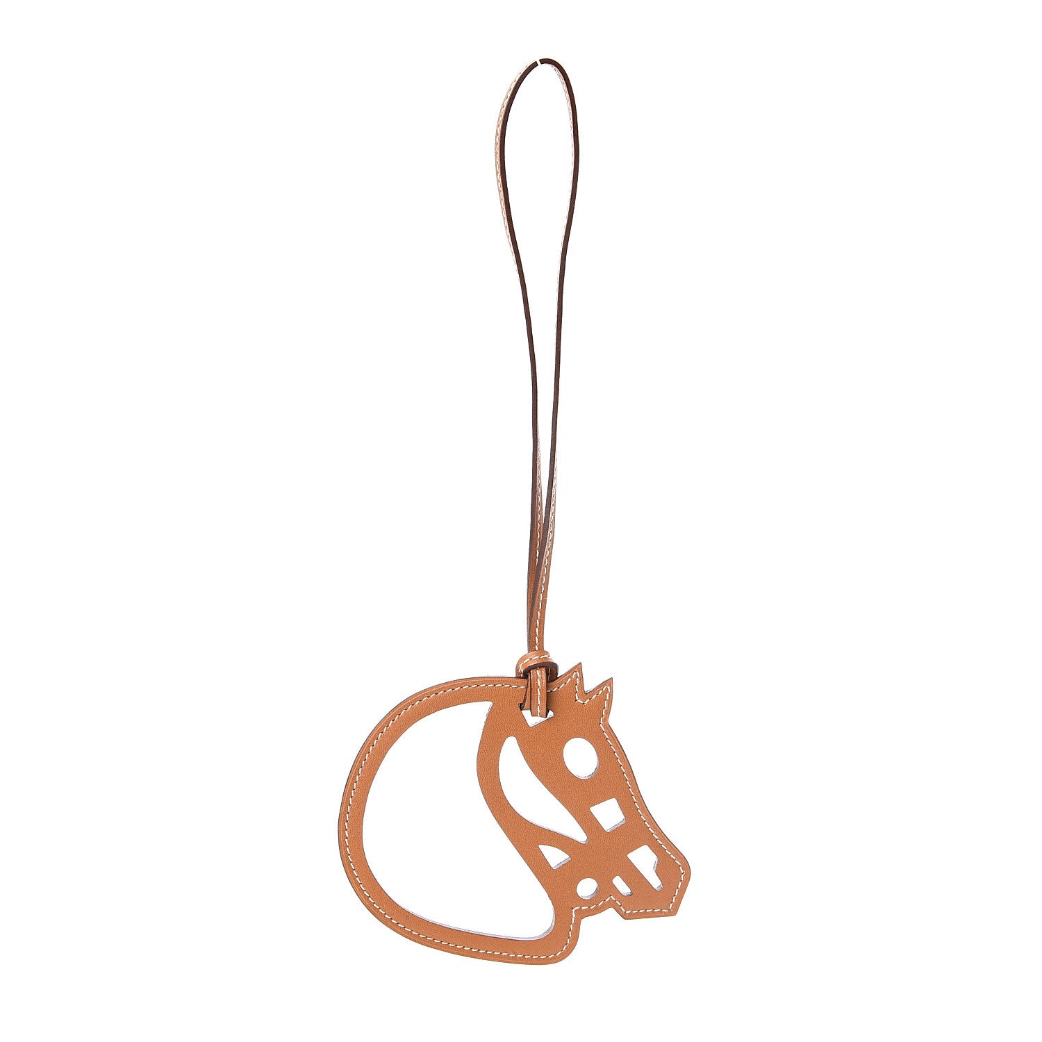 Hermes Barenia Paddock Cheval Horse Bag Charm Fauve 1 of 3