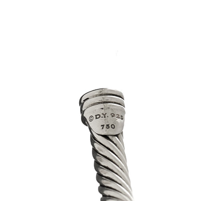 David Yurman Sterling Silver 18K Yellow Gold 4mm X Station Cable Bracelet 3 of 3