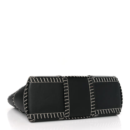 Bottega Veneta Nappa Maxi Intrecciato Overlock Stitched Small Arco Tote Black Silver 5 of 10