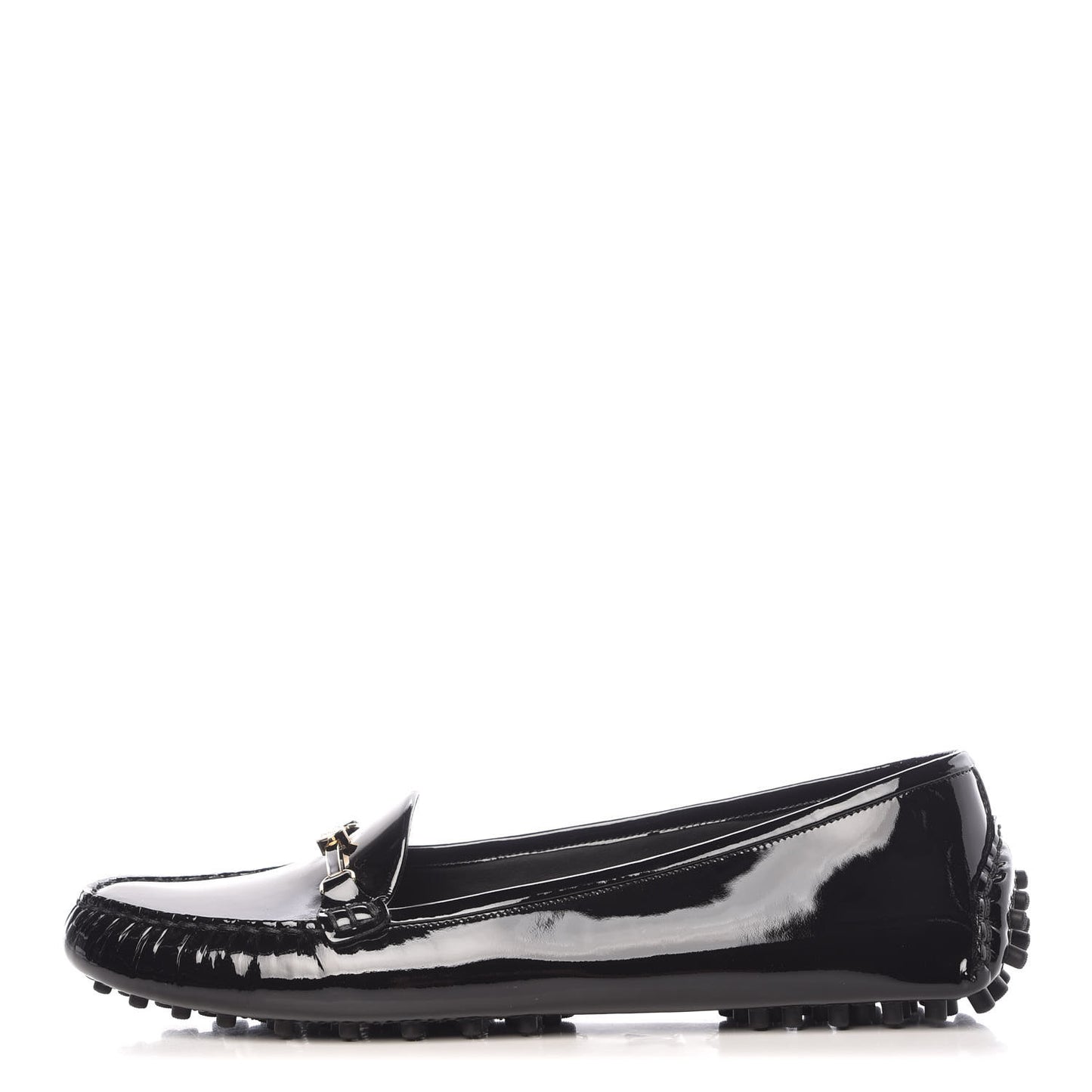 Patent Calfskin Farewell Flat Loafer 40 Black
