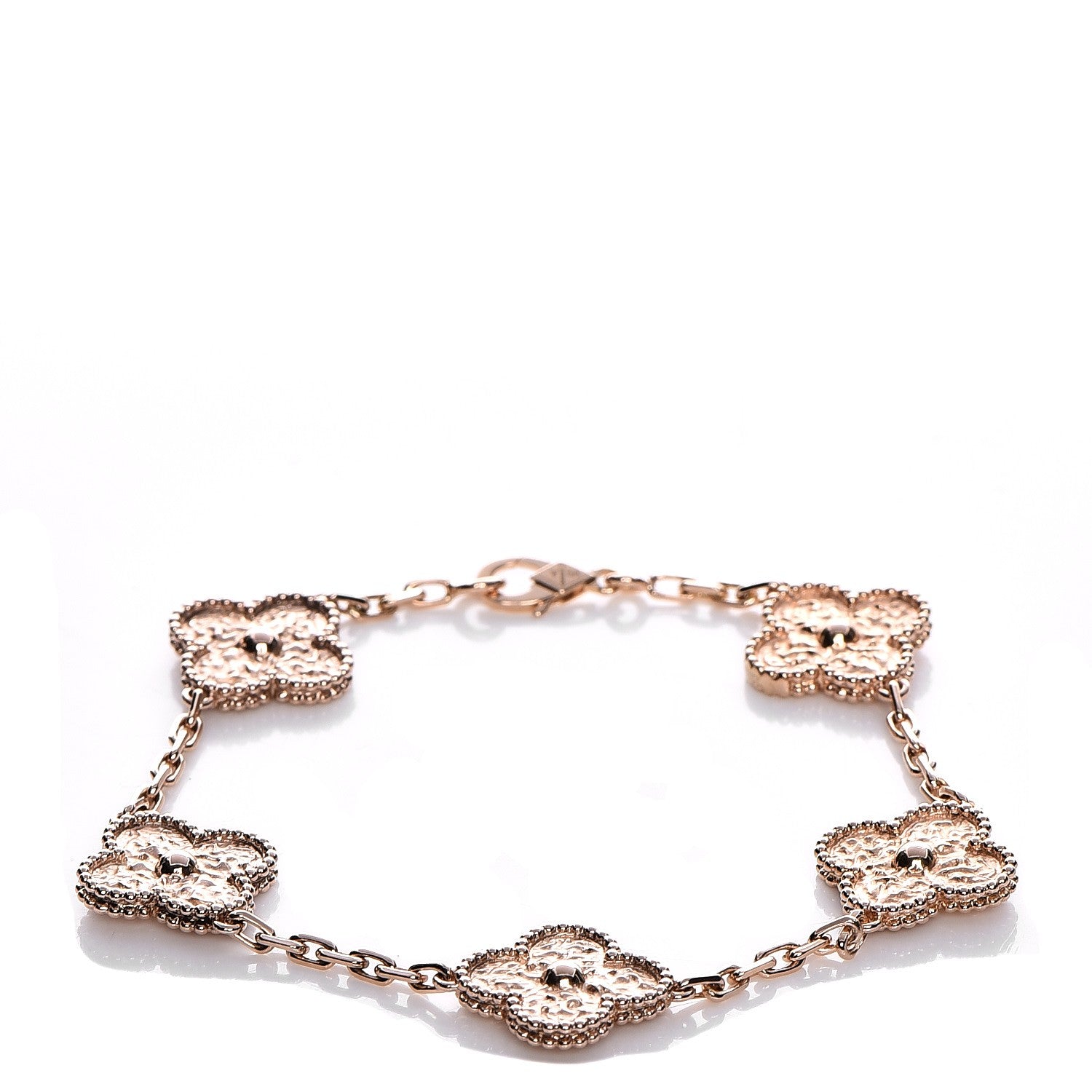 Van Cleef & Arpels 18K Rose Gold 5 Motifs Vintage Alhambra Bracelet 1 of 4