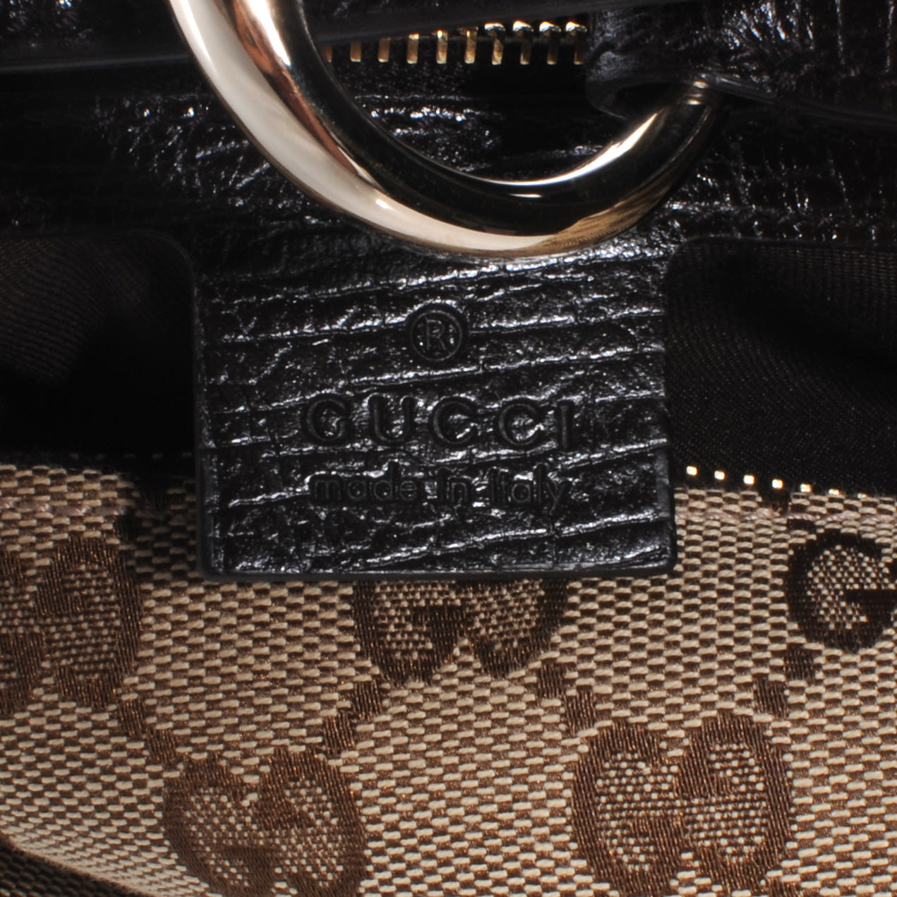 Monogram Medium Horsebit Chain Hobo Ebony