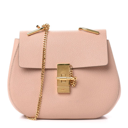 Chloe Grained Lambskin Drew Shoulder Bag Cement Pink 1 of 11
