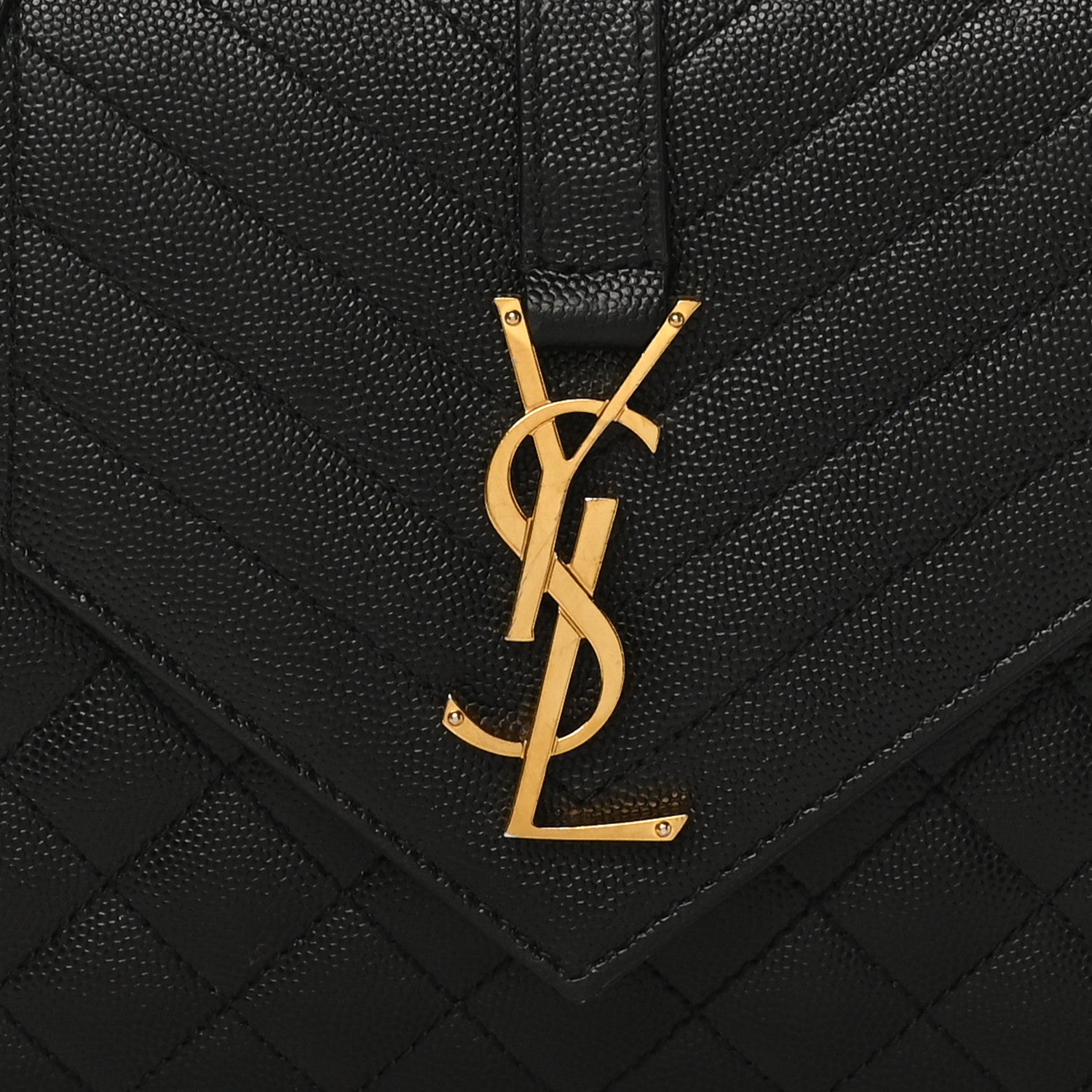 Saint Laurent Grain De Poudre Textured Mixed Matelasse Triquilt Medium Monogram Satchel Black 8 of 10