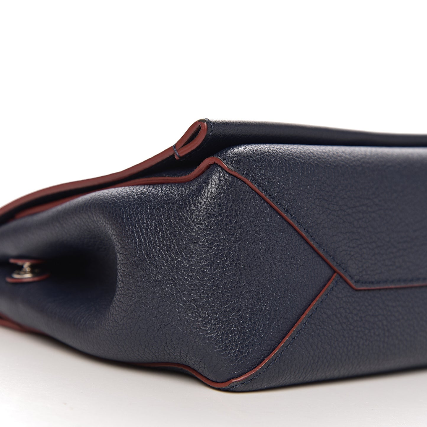Calfskin Lockme II Chain Bag BB Marine Rouge