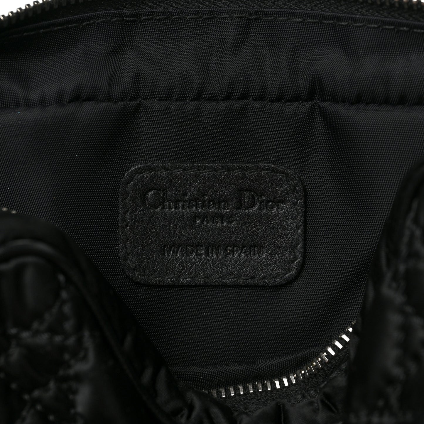 Nylon Cannage Zipped Pouch Black