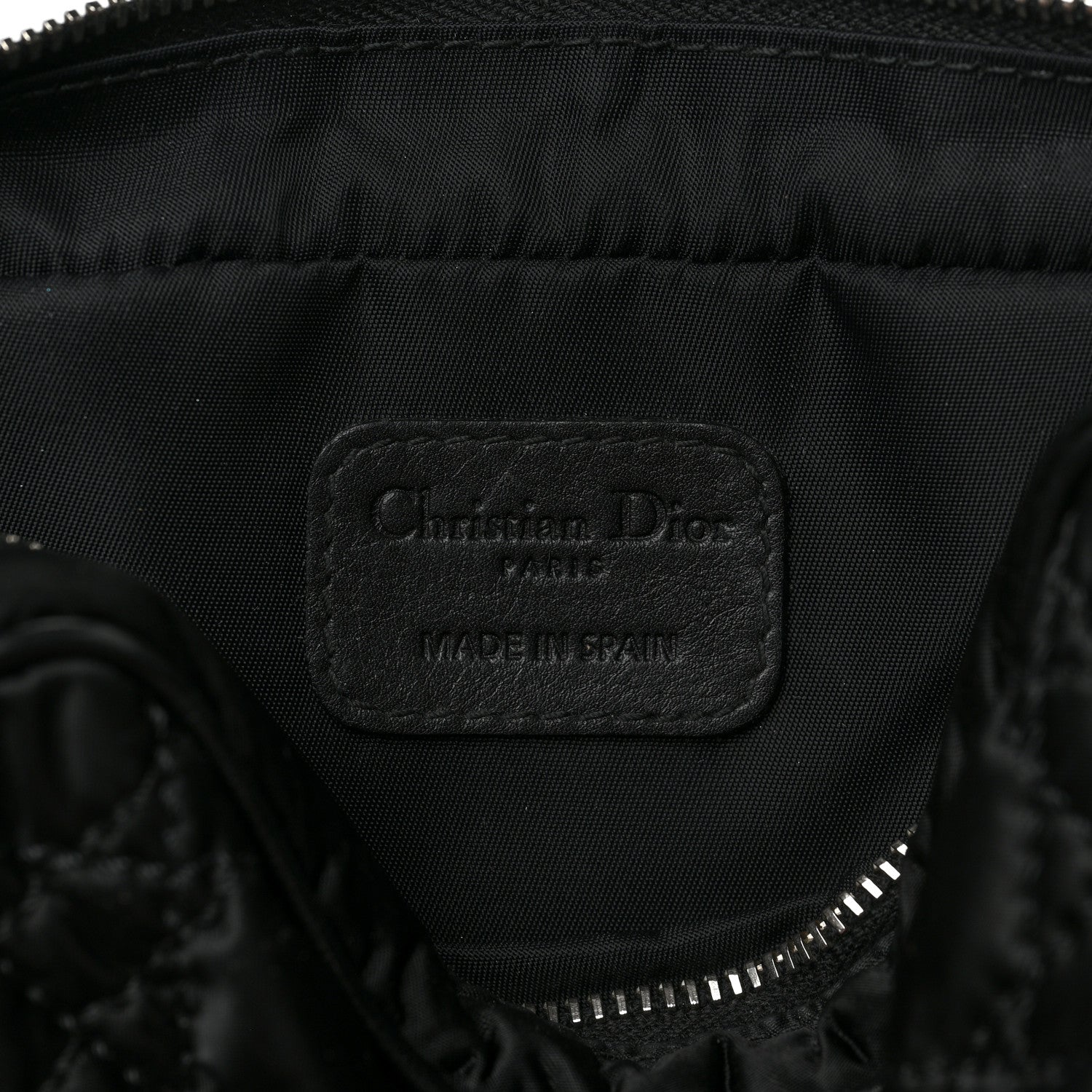 Christian Dior Nylon Cannage Zipped Pouch Black 6 of 8