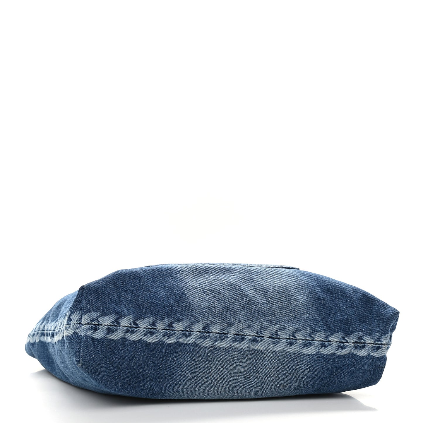 Denim Printed Shopping Bag Blue