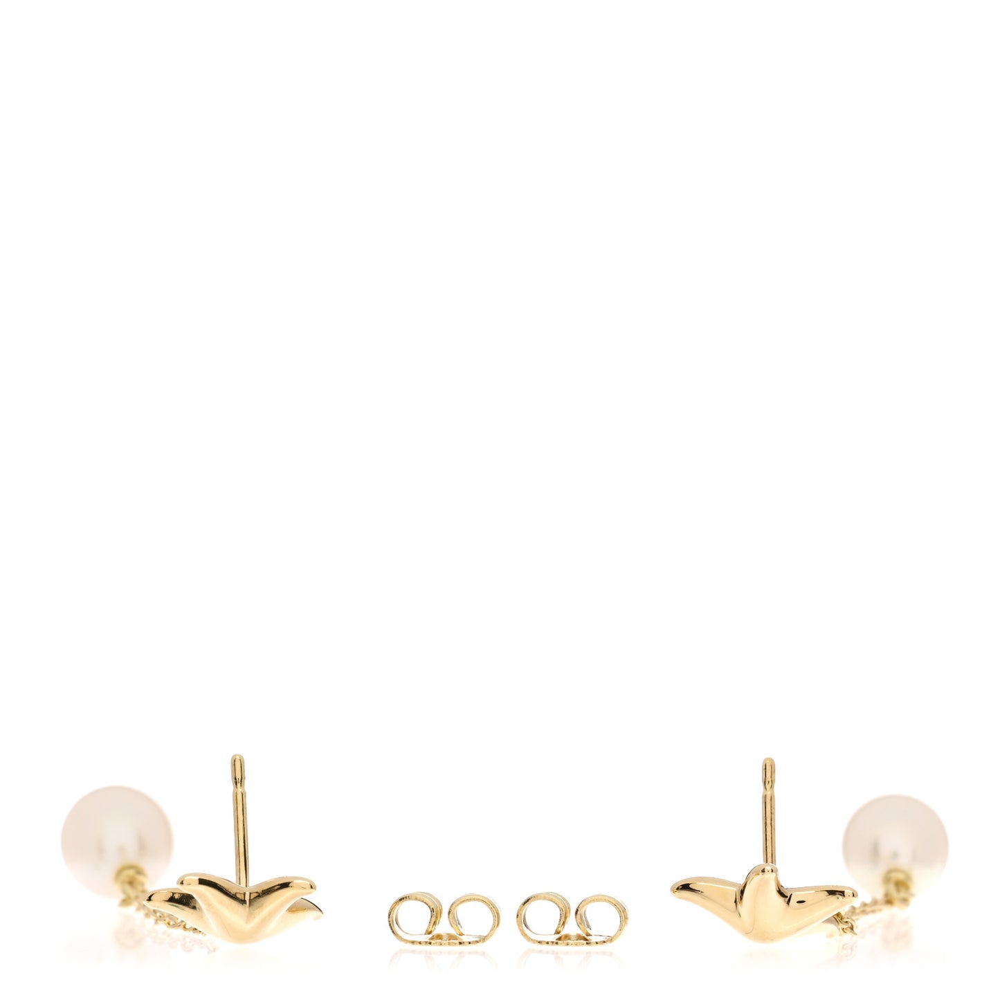 18K Yellow Gold Pearl Elsa Peretti Starfish Drop Earrings