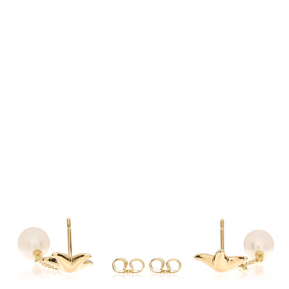 Tiffany 18K Yellow Gold Pearl Elsa Peretti Starfish Drop Earrings 3 of 4