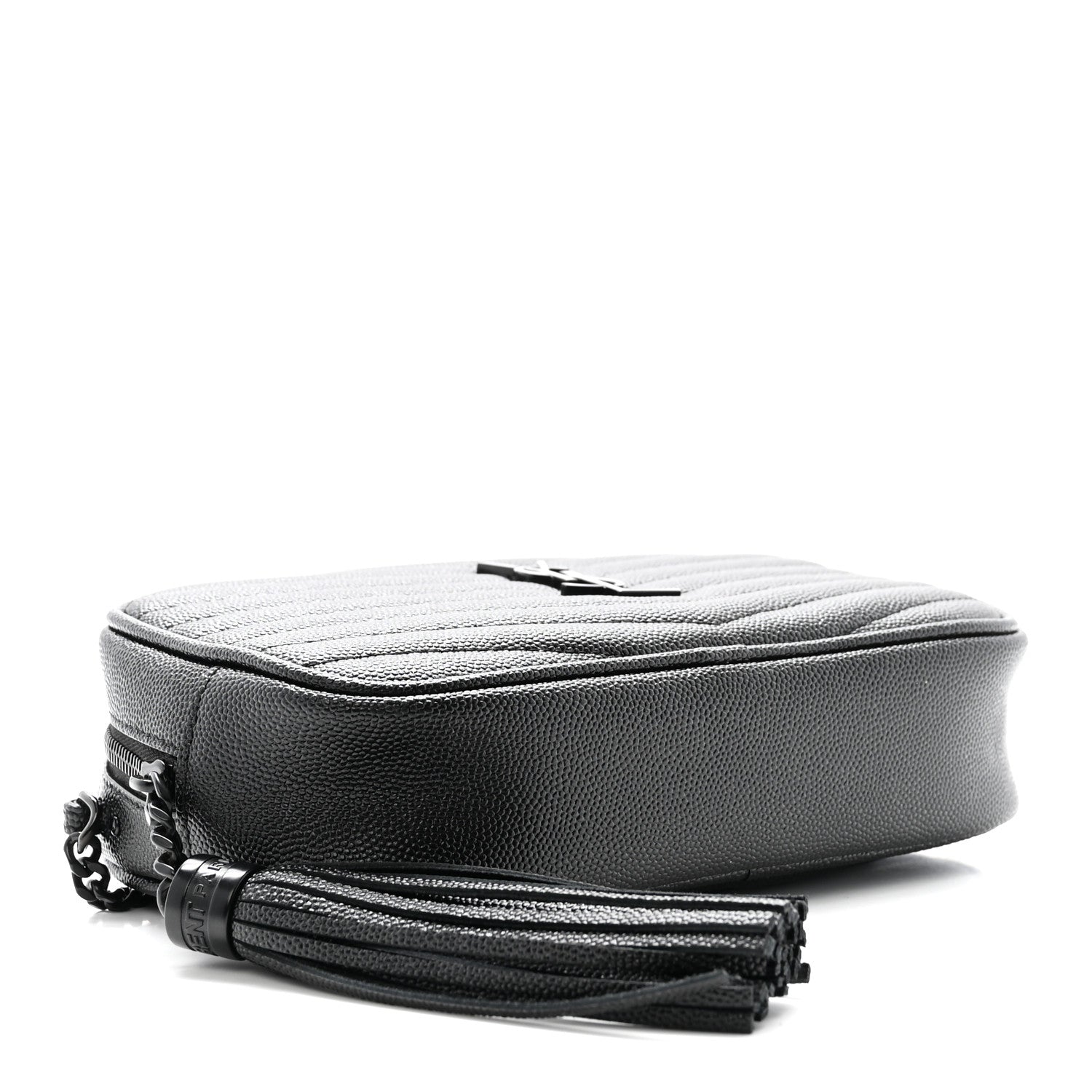 Saint Laurent Grain De Poudre Matelasse Monochrome Monogram Mini Lou Camera Bag Black 4 of 10