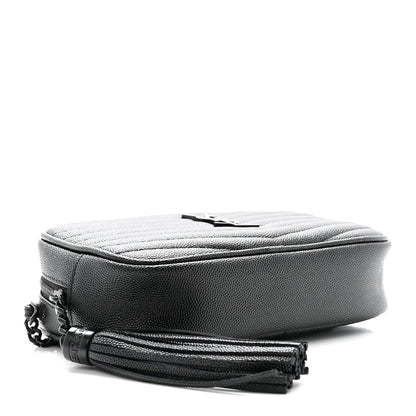 Saint Laurent Grain De Poudre Matelasse Monochrome Monogram Mini Lou Camera Bag Black 4 of 10