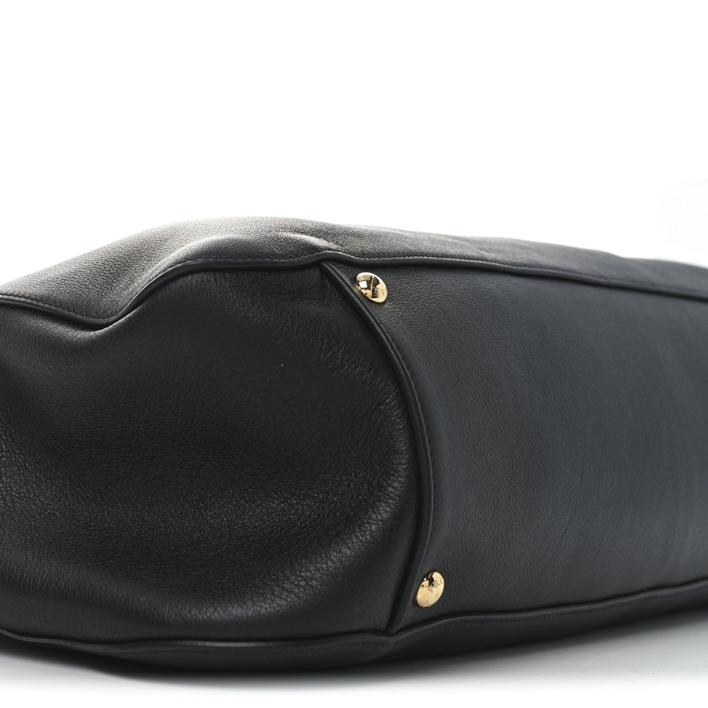 Calfskin Large Top Handle Tote Black