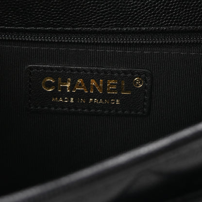 Chanel Caviar Quilted School Memory Small Top Handle Flap Black 6 of 10