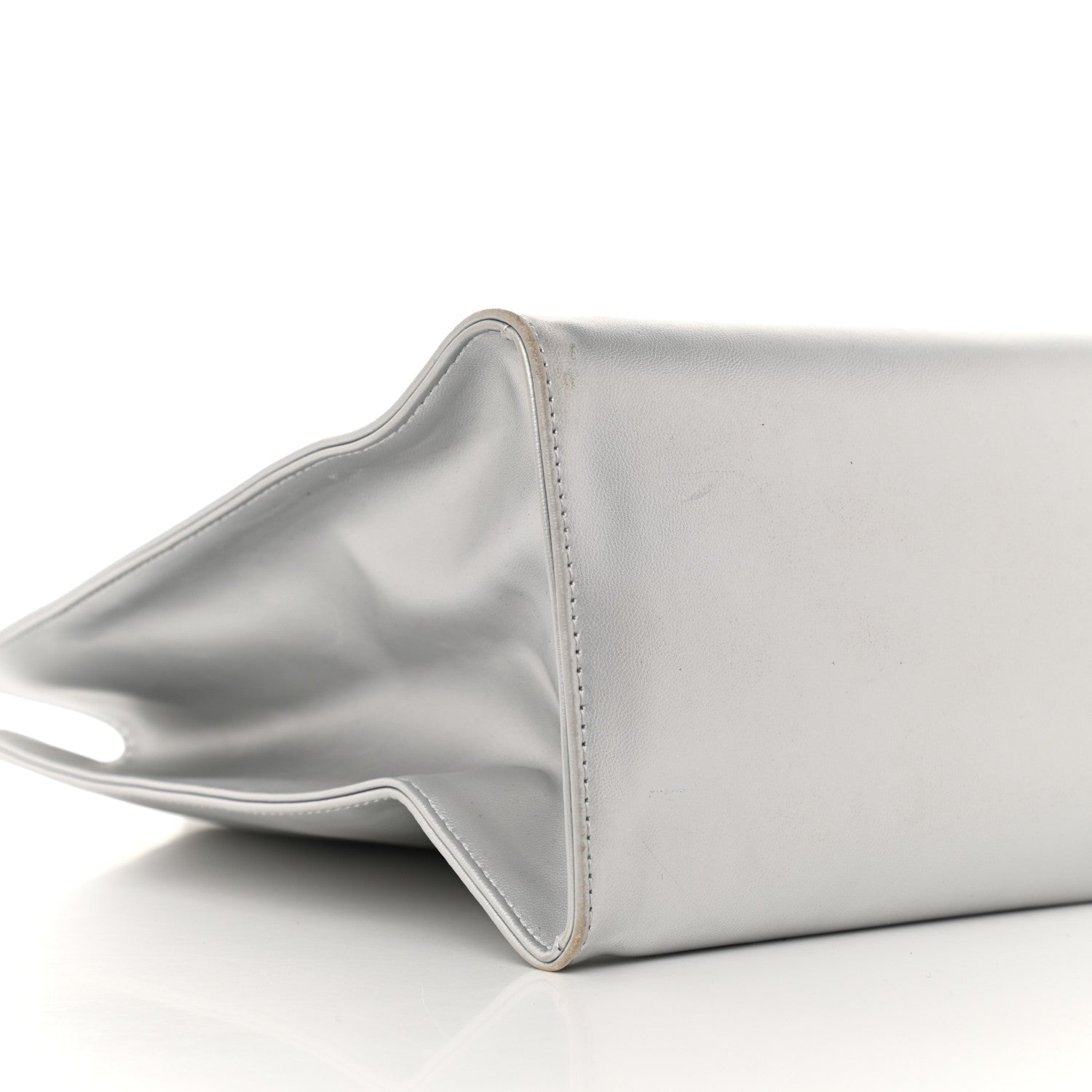 Telfar Metallic Vegan Leather Medium Shopping Bag Silver 8 of 10