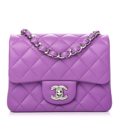 Chanel Lambskin Quilted Mini Square Flap Purple 1 of 10