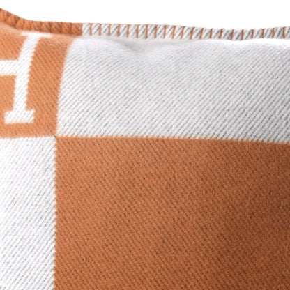 Hermes Wool Cashmere Avalon Pillow PM Ecru Potiron 5 of 5