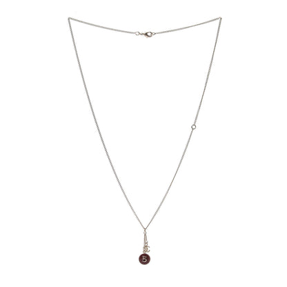 Chanel Enamel 5 CC Charm Necklace Gold Dark Red 2 of 4