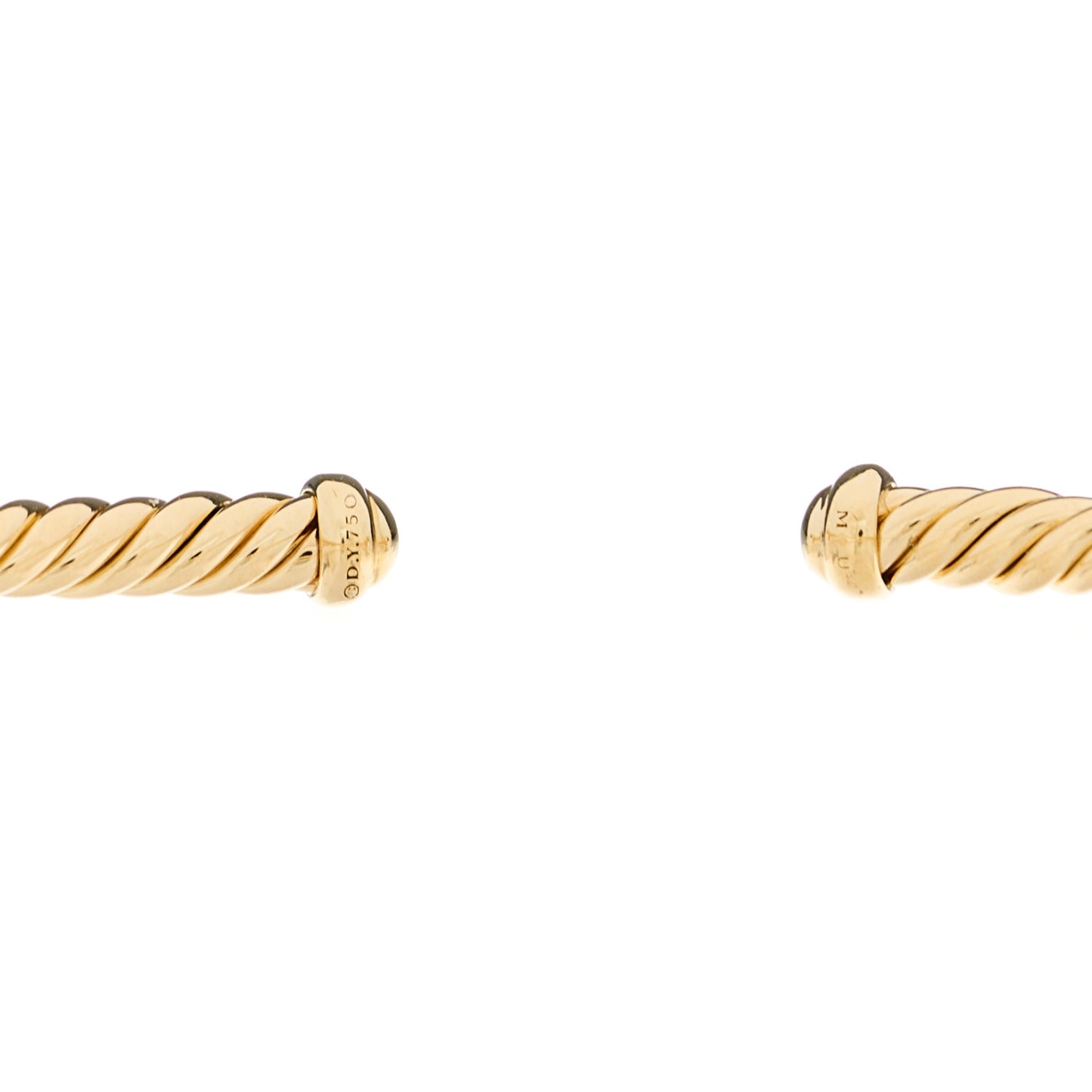 18K Yellow Gold Diamond 3mm Cablespira Single Station Bracelet