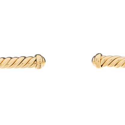 David Yurman 18K Yellow Gold Diamond 3mm Cablespira Single Station Bracelet 3 of 3