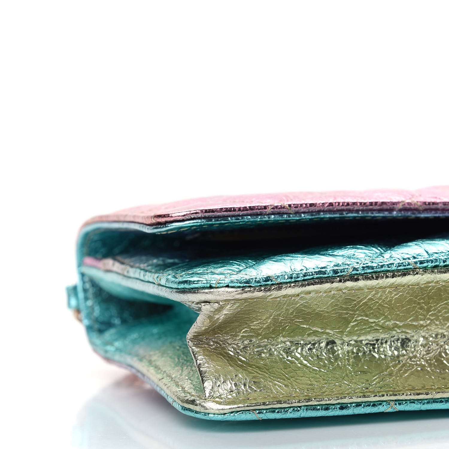 Chanel Metallic Goatskin Quilted 2.55 Reissue Wallet on Chain WOC Multicolor 9 of 10