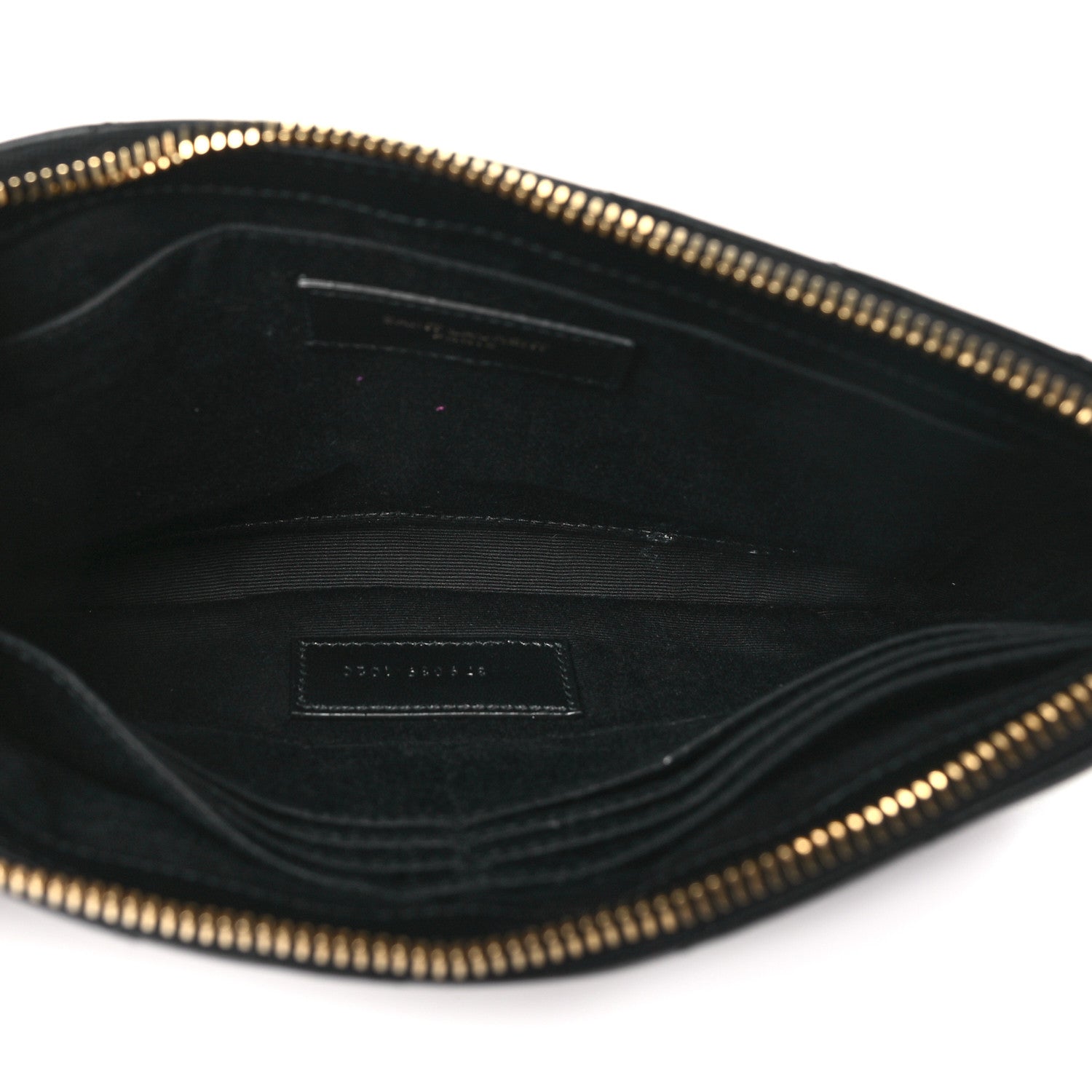 Saint Laurent Lambskin Matelasse Chevron Monogram A5 Wristlet Black 5 of 11