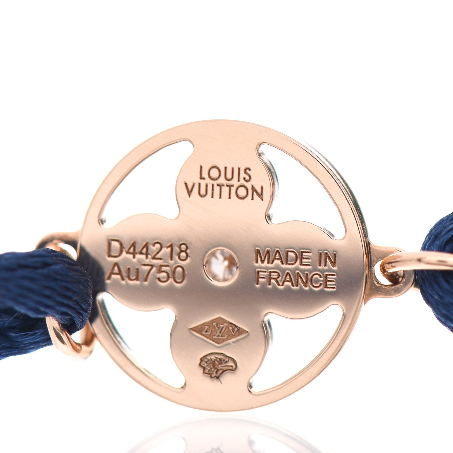 Louis Vuitton 18K Pink Gold Diamond Idylle Blossom Sun Cord Bracelet Blue 8 of 8