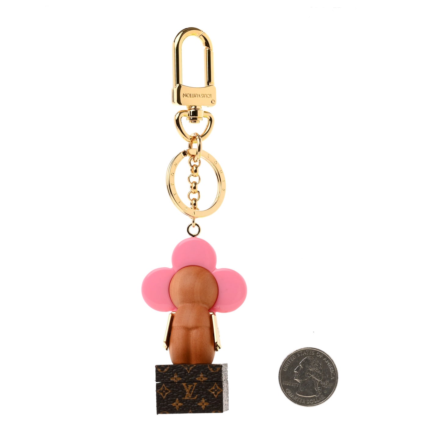 Resin Wood Vivienne Trunk VIP Bag Charm Key Holder Pink
