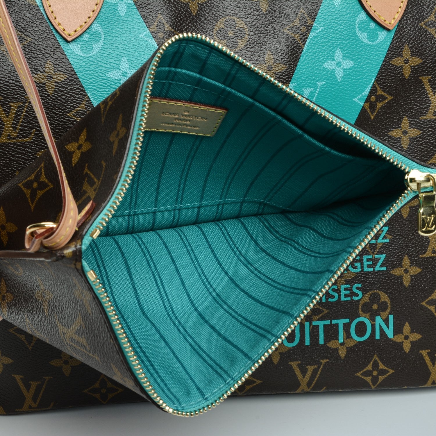 Louis Vuitton Monogram V Neverfull MM Turquoise 7 of 14