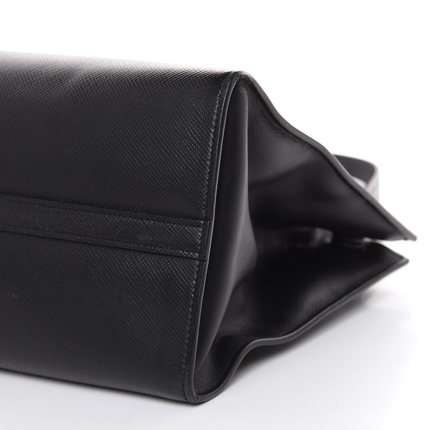 Prada Saffiano Cuir Calfskin Large Monochrome Top Handle Tote Black 8 of 13