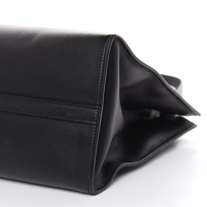 Prada Saffiano Cuir Calfskin Large Monochrome Top Handle Tote Black 8 of 13