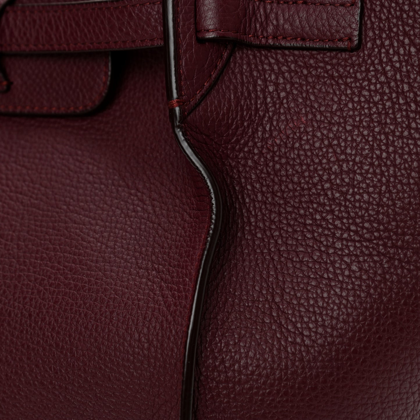 Supple Grained Calfskin Small Big Bag Wine