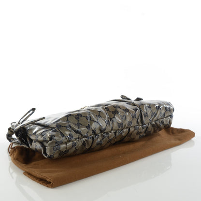 Gucci Crystal Monogram Large Hysteria Clutch Navy Blue 4 of 7