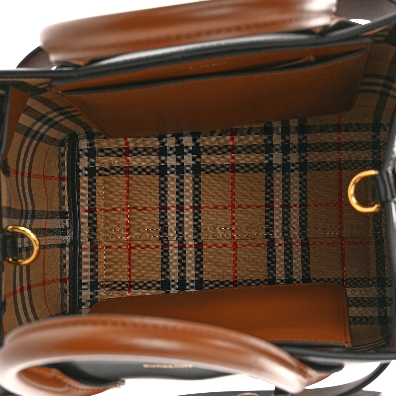 Burberry Smooth Calfskin Triple Stud Small Belt Bag Black Tan 4 of 9