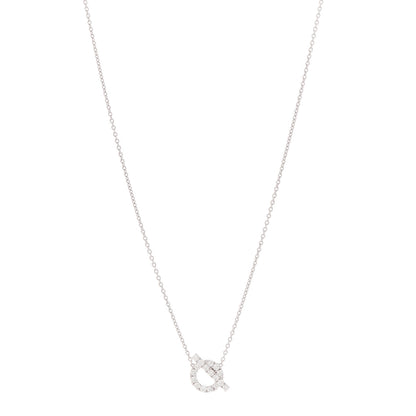 Hermes 18K White Gold Diamond Finesse Pendant Necklace 1 of 5