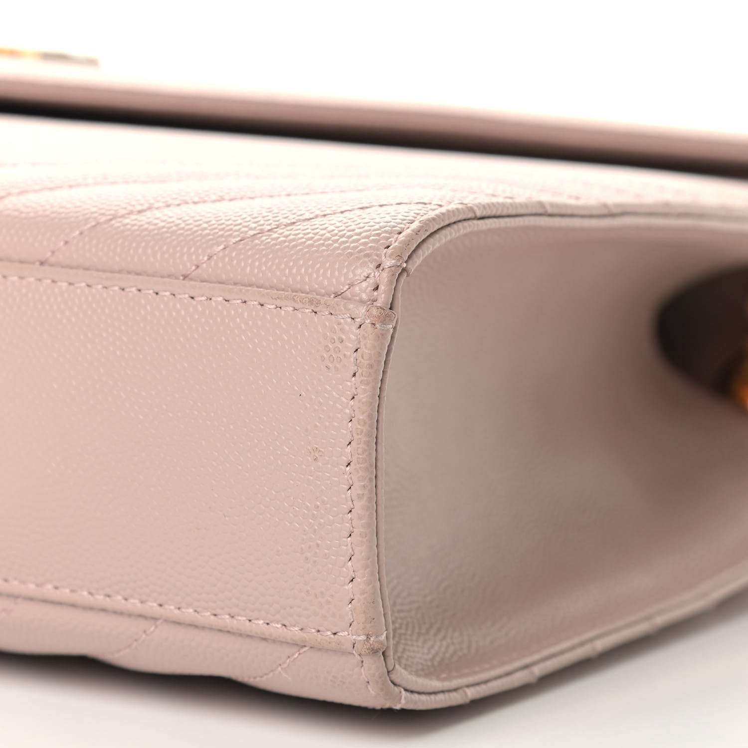 Saint Laurent Grain De Poudre Matelasse Chevron Large Monogram Satchel Rose Antic 8 of 9